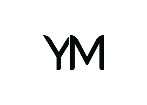 YM Modern Monogram Icon. Clean geometric letterform evokes simplicity, elegance, and contemporary graphic design sensibility.