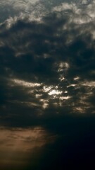 Fototapeta premium Sunlight dark cloudy Sky.