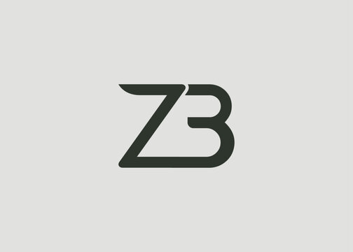 ZB Modern Monogram Icon. Clean geometric letterform evokes simplicity, elegance, and contemporary graphic design sensibility.