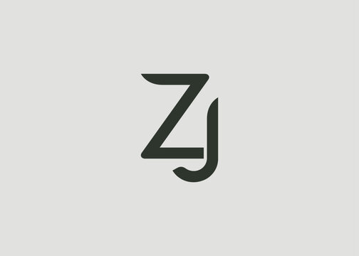 ZJ Modern Monogram Icon. Clean geometric letterform evokes simplicity, elegance, and contemporary graphic design sensibility.