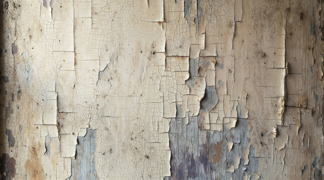 Cracked vintage paint texture on aged wooden surface