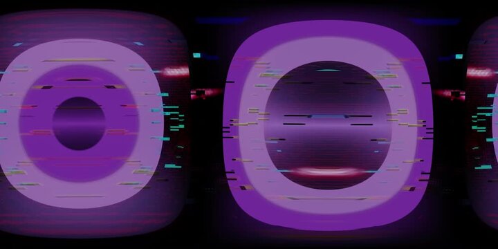 Immersive 360-degree cosmic tunnel VR experience blending psychedelia and futurism with vivid neon lights and geometric distortions.