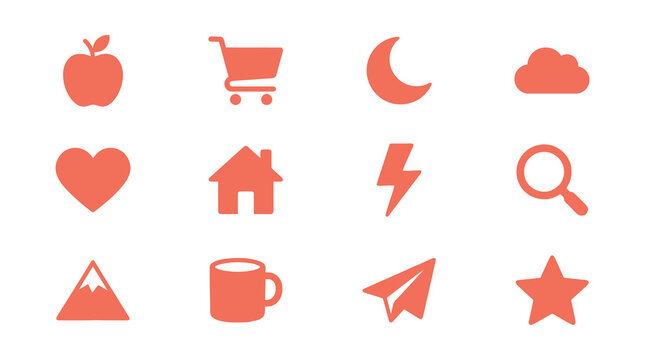 Minimalist flat lifestyle and essential web icons.