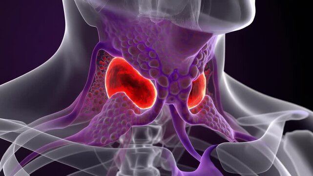 Parathyroid Chief Cell Calcium Crescent Under Ultrasound Endocrine Layers for Medical Education
