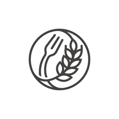 Circular fork and wheat stalk emblem. © Gudang