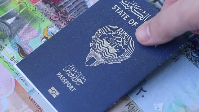 Kuwaiti passport for travelling, flying and doing business. Kuwait document, id for crossing the border