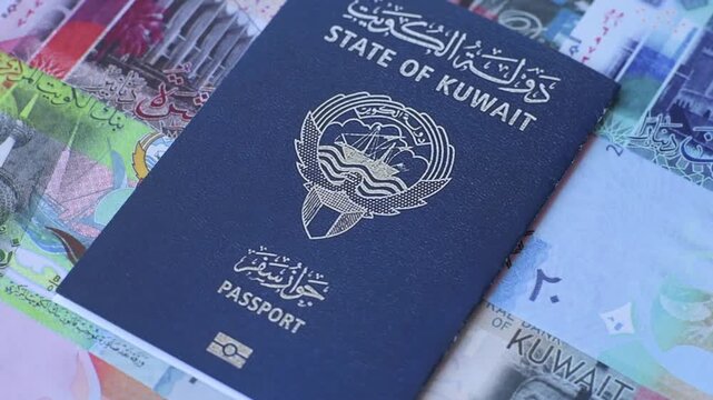 Kuwaiti passport for travelling, flying and doing business. Kuwait document, id for crossing the border