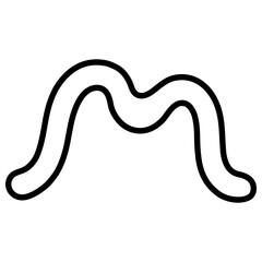 Fototapeta premium PNG Abstract wavy line art letter M, transparent background