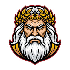 Obraz premium Ancient Greek Zeus god mascot logo.