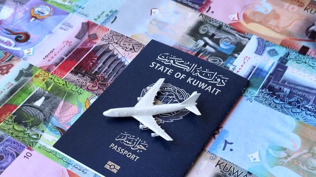 Kuwaiti passport for travelling, flying and doing business. Kuwait document, id for crossing the border