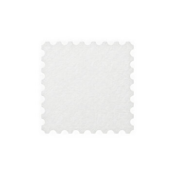 Blank square postage stamp with perforated edges