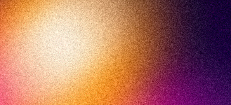 Vibrant grainy gradient background, orange magenta purple glowing noise texture backdrop, abstract vibrant web banner header, poster or digital wallpaper design