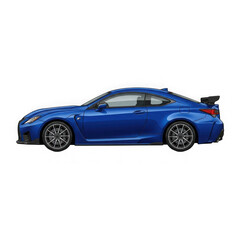Fototapeta premium Blue sports car in side view showing modern performance vehicle design