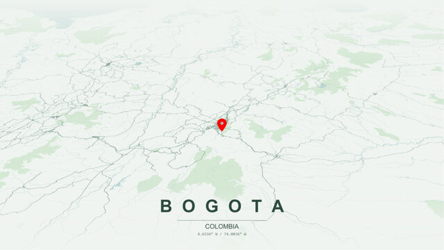 Modern minimalist vector map of Bogota, Colombia. High-quality scalable illustration of Bogota downtown Centro Internacional financial district square city grid for posters design.