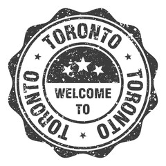 Obraz premium Welcome to Toronto black grunge round stamp. Welcome to Toronto stamp