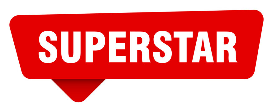 superstar red sticker isolated on transpatent background. superstar sign