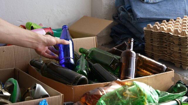 Glass Bottles Waste Recycling. Waste Management