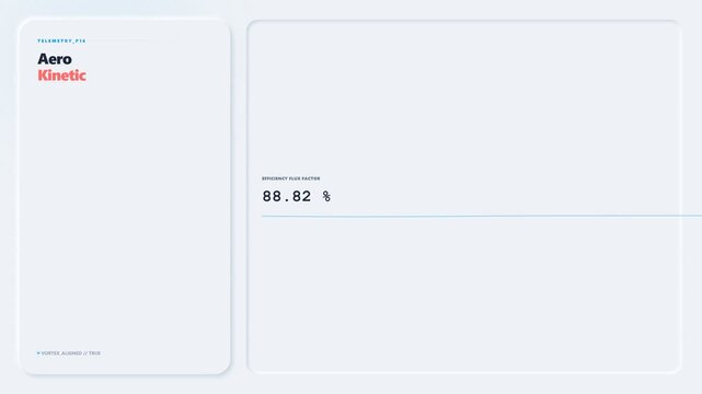 Minimalist kinetic telemetry interface with changing numbers