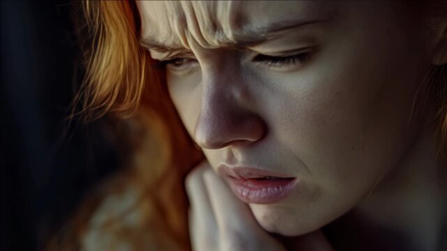 Determined Woman in a Moment of Introspection