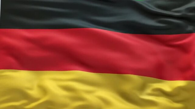 Waving flag of germany, realistic 3d render of the german national flag with fabric texture and folds
