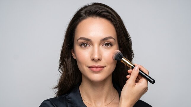 Professional Beauty Makeup Application Portrait