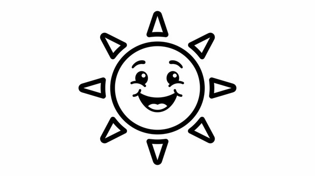 Funny cartoon sun character