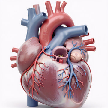 Cute Pastel Blood Cell. Intricate Illustration Of The Human Heart Blood System