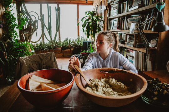 girl preparing food