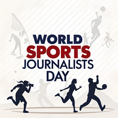 Obraz premium World sports journalists day concept with athletes and media.