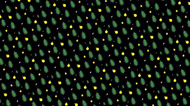 4K Christmas loop pine tree, light 