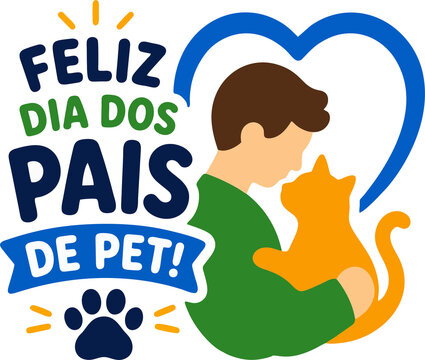 Feliz Dia dos Pais de Pet com gato