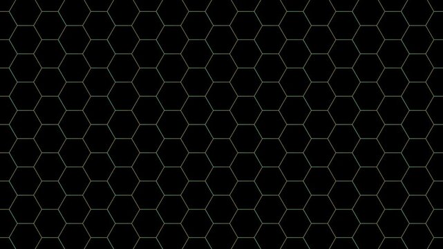 Abstract hexagon grid motion background, digital geometric pattern animation, futuristic technology science concept, seamless loopable 4k