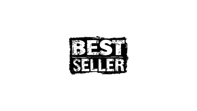 Vintage Best Seller Rubber Stamp Badge Vector Isolated on Transparent Background