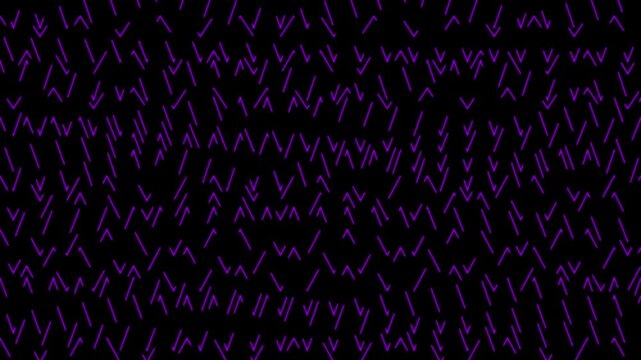 Abstract purple neon checkmark pattern background, dynamic digital v-shape motion minimalist geometric technology visuals animation 4k