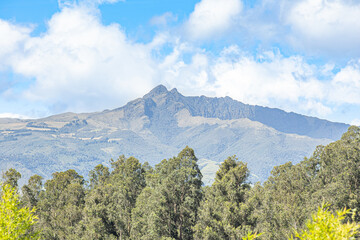 Fototapeta premium Pichincha Province, Quito, Ecuador – June 29, 2026: The Pasochoa volcano is located in the Pasochoa Wildlife Refuge. It is an extinct volcano standing 4,200 meters tall.