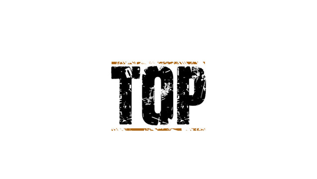 Top Grunge Text Stamp Vector Isolated on Transparent Background