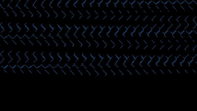 Abstract blue geometric chevron pattern motion animation 4k background, loop