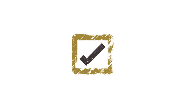 Check mark in square box &ndash; grunge checkbox isolated vector illustration