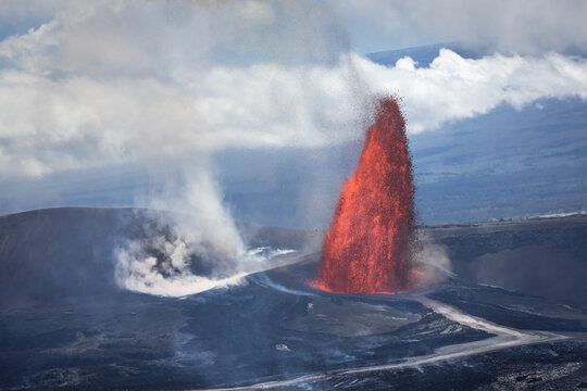 Lava Fountain from Kilauea Volcano on the Big Island of Hawaii