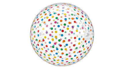Obraz premium Colorful Polka Dot Inflatable Beach Ball Toy Isolated on a Pure White Background