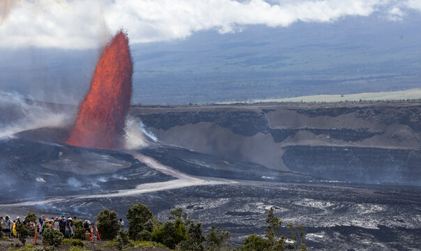 Lava Fountain from Kilauea Volcano on the Big Island of Hawaii