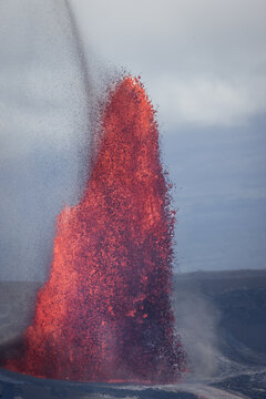 Lava Fountain from Kilauea Volcano on the Big Island of Hawaii