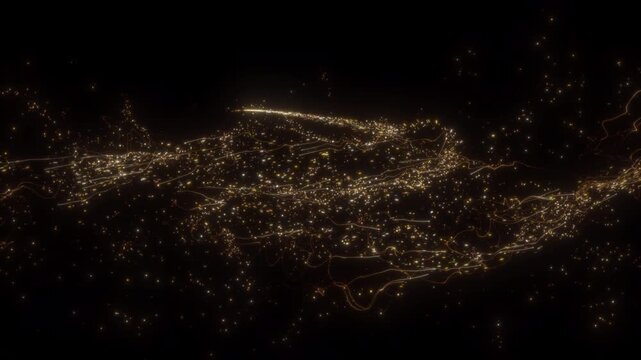 4K Golden Glitter Particle Trails Background Animation, Luxury Sparkling Light Streaks with Glowing Dust on Black for Motion Graphics, Intros and Overlays