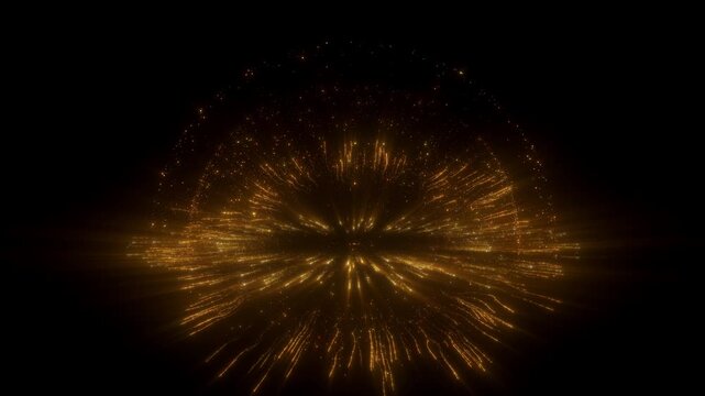 Golden Explosion of Glowing Particles on Black Background | 4K Abstract Glitter Effect