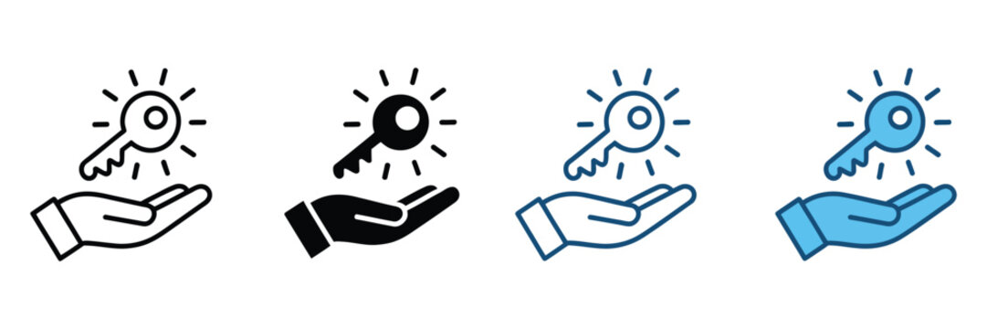 Opportunity key icon representing key symbol for unlocking success opportunity access growth potential and achievement concept vector, design