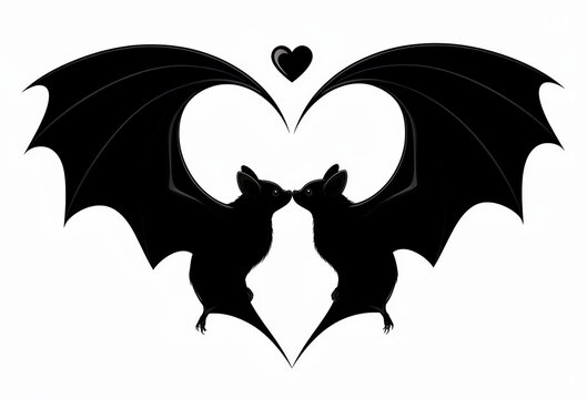 coraz&oacute;n, murcielagos, amor, vector, valent&iacute;n, ilustraci&oacute;n, s&iacute;mbolo, paraguas, bate, halloween, icono, designio, diurna, silueta, romance, arte, par, romanticas, figura, firmar, llover, cardar, segurid