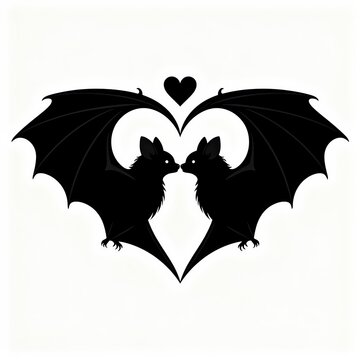 coraz&oacute;n, murcielagos, amor, vector, valent&iacute;n, ilustraci&oacute;n, s&iacute;mbolo, paraguas, bate, halloween, icono, designio, diurna, silueta, romance, arte, par, romanticas, figura, firmar, llover, cardar, segurid