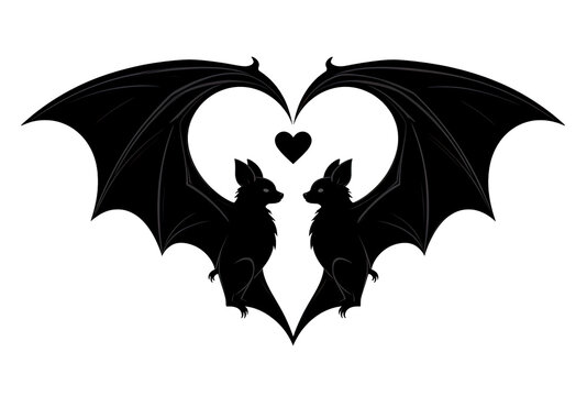 coraz&oacute;n, murcielagos, amor, vector, valent&iacute;n, ilustraci&oacute;n, s&iacute;mbolo, paraguas, bate, halloween, icono, designio, diurna, silueta, romance, arte, par, romanticas, figura, firmar, llover, cardar, segurid