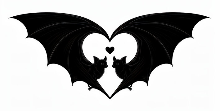 coraz&oacute;n, murcielagos, amor, vector, valent&iacute;n, ilustraci&oacute;n, s&iacute;mbolo, paraguas, bate, halloween, icono, designio, diurna, silueta, romance, arte, par, romanticas, figura, firmar, llover, cardar, segurid