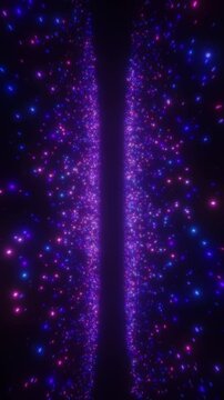 4K Purple Blue Particle Portal Background Animation, Glowing Energy Gate with Neon Sparkles on Black for Motion Graphics, Sci-Fi Intros and Overlays